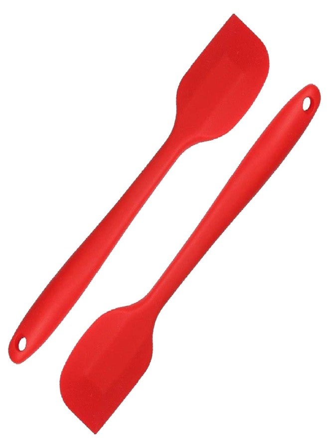 Decorcrafts New Non-Stick Silicone Spatula Reusable Kitchen for Cooking Multicolor Spatula Pastry for Cake Mixer,Cooking, Baking and Glazing (2) - Image 1